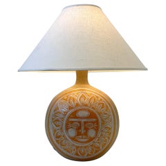 Studio Ceramic Sun Face Table Lamp by Brown