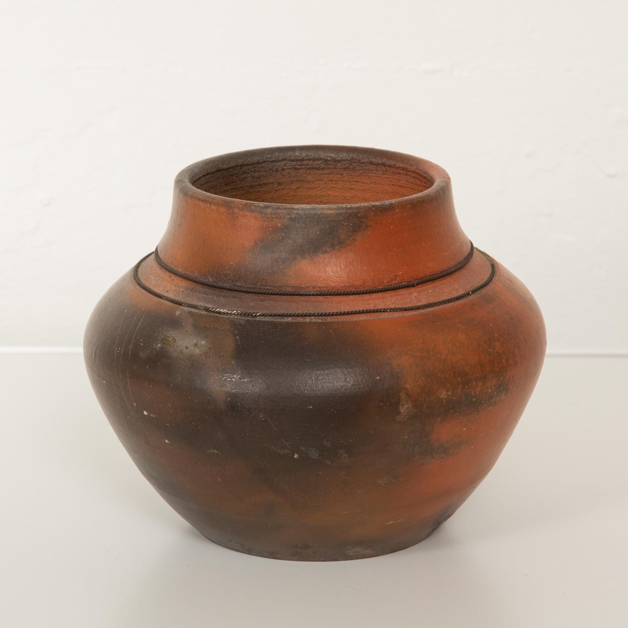 Post-Modern Studio Ceramic Vase with Raku Glaze