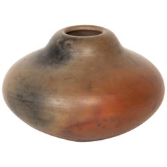 Studio Ceramic Vase with Raku Glaze