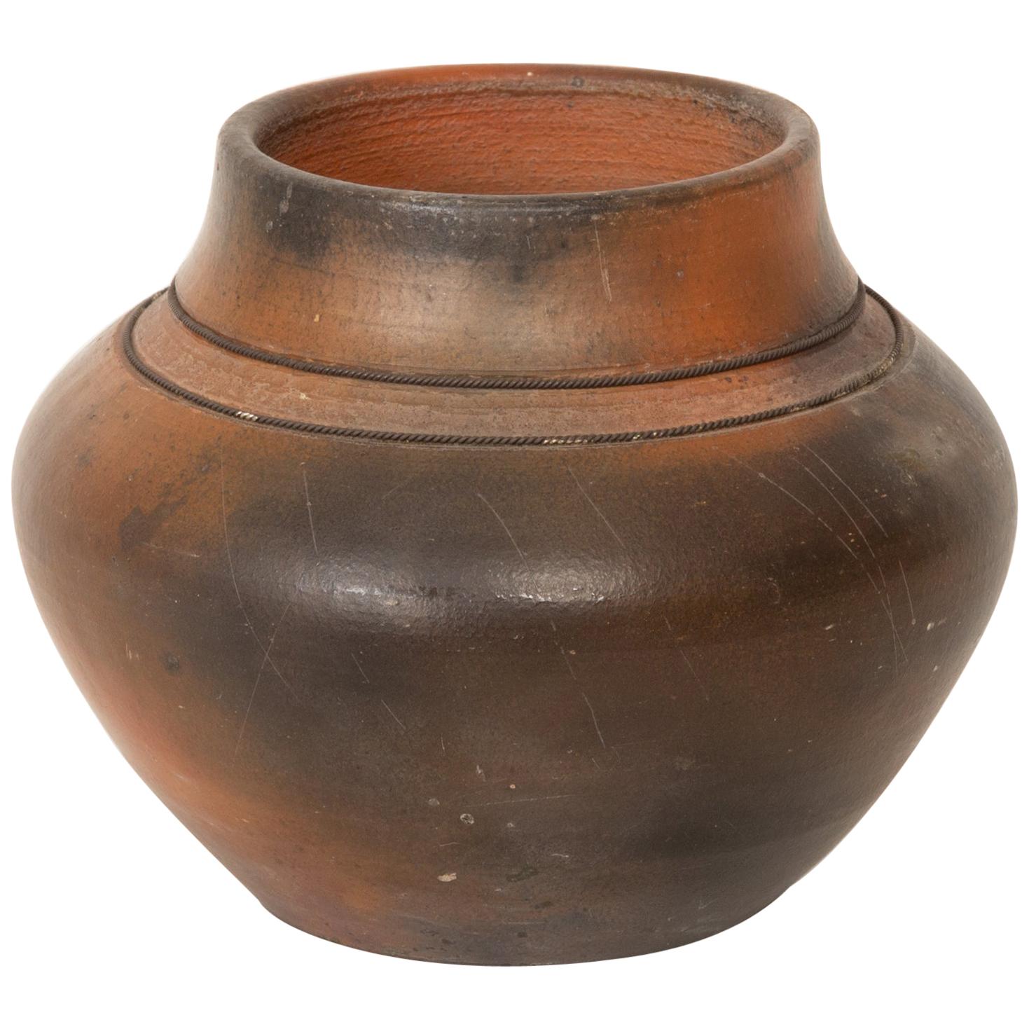 Studio Ceramic Vase with Raku Glaze