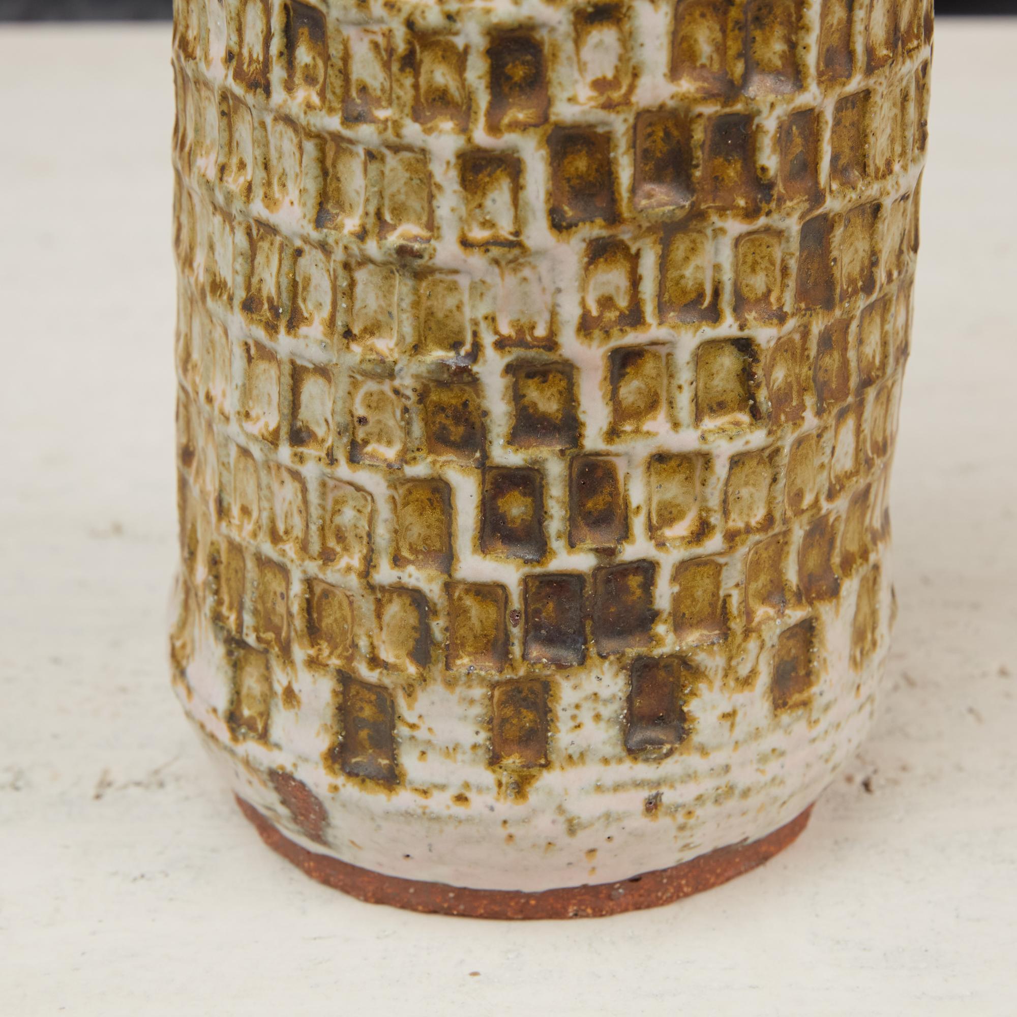 American Studio Ceramic Vessel with Incised Geometric Pattern