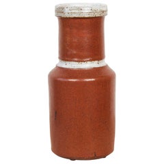 Studio Ceramic Vessel with Red Glaze