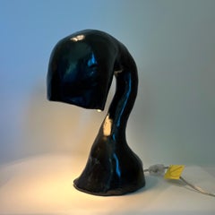 Lampe de bureau Space Invader Line de Studio Chora, laque noire, fabriquée sur commande