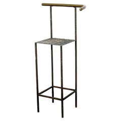 Studio Counter Stool in Brass + Diamond Plate
