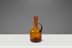 Studio Craft Amber Blown Glass Pitcher / Bottle / Bud Vase / Vessel, USA, 1970s