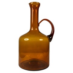Studio Craft Amber Blown Glass Pitcher / Bottle / Bud Vase / Vessel, USA, 1970s