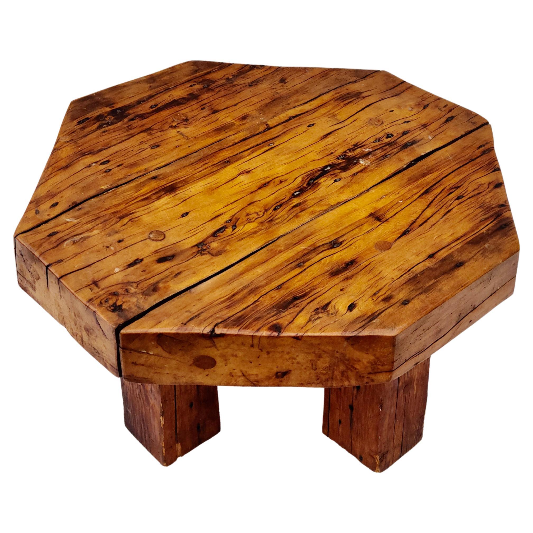 North American Studio Craft Coffee Table Spalted Applewood and Fir Signed Tom WIlliams For Sale