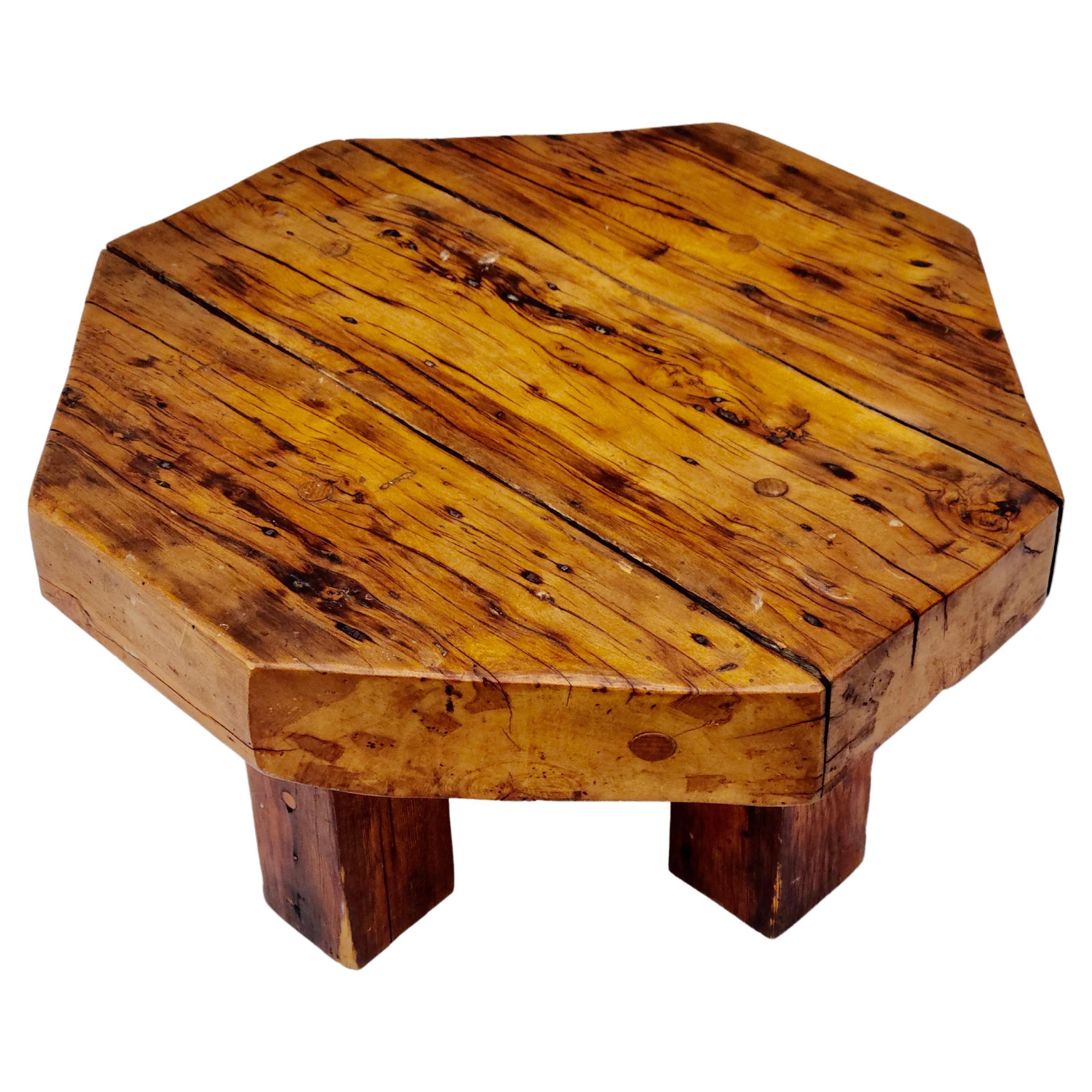 Studio Craft Coffee Table Spalted Applewood and Fir Signed Tom WIlliams For Sale