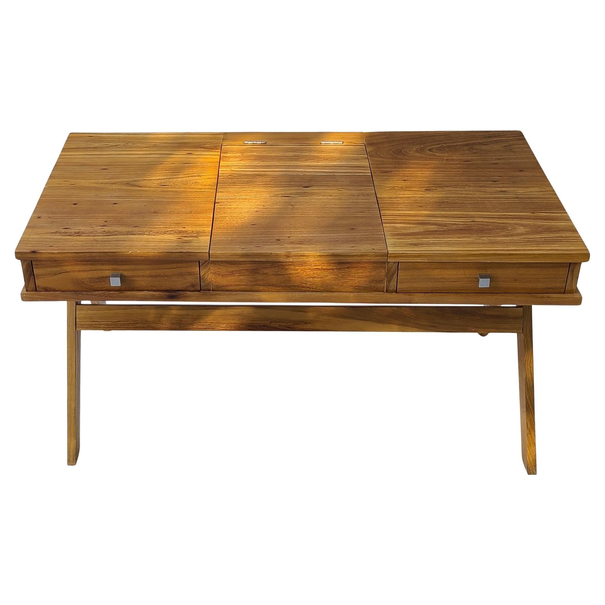 Studio Craft Compass Campaign Desk made in South Africa from Yellowwood For Sale 1