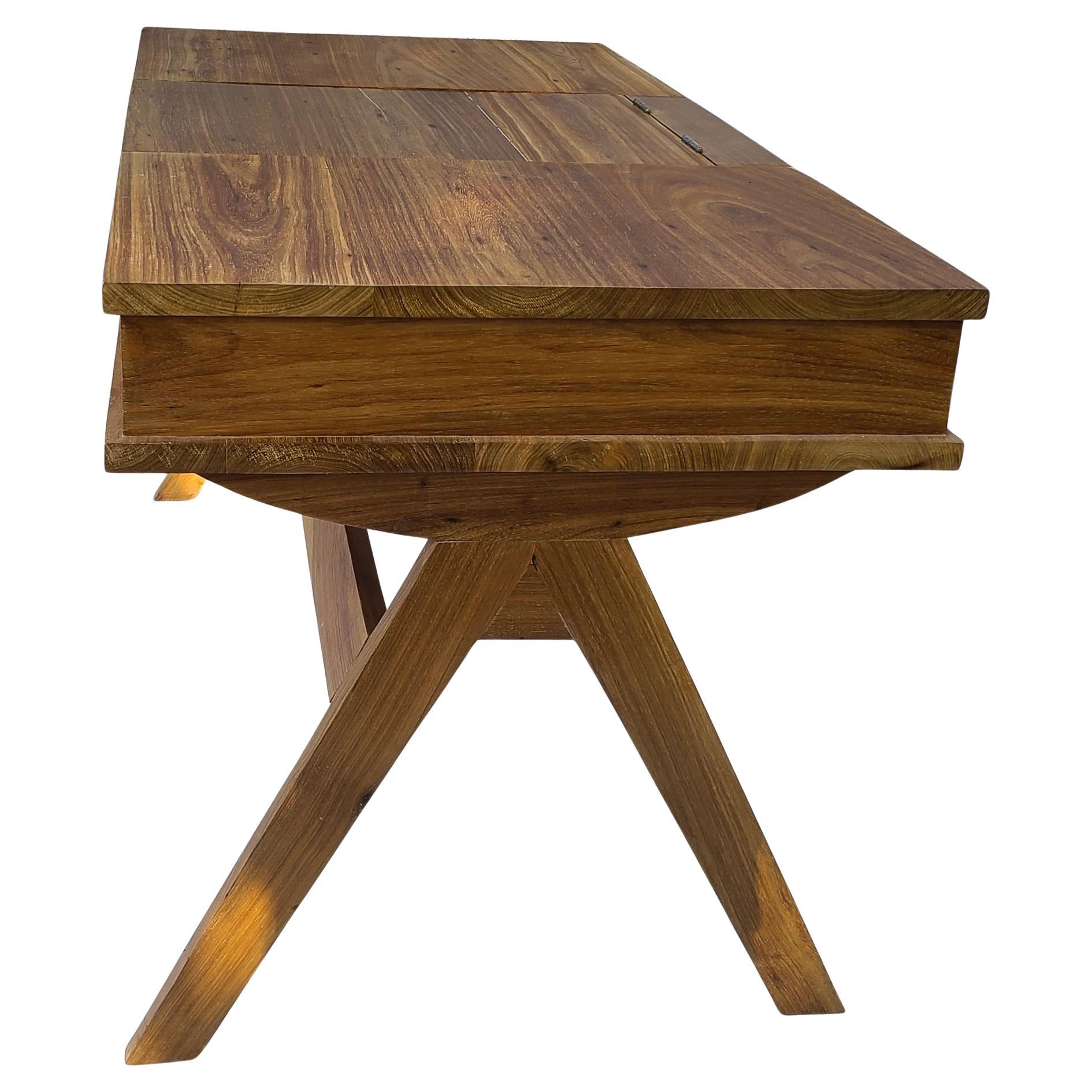 Studio Craft Compass Campaign Desk made in South Africa from Yellowwood For Sale 2