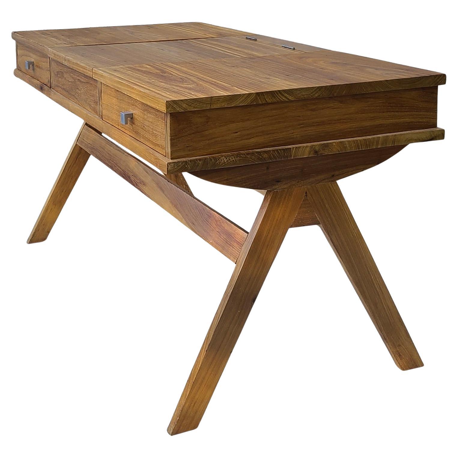 Studio Craft Compass Campaign Desk made in South Africa from Yellowwood For Sale