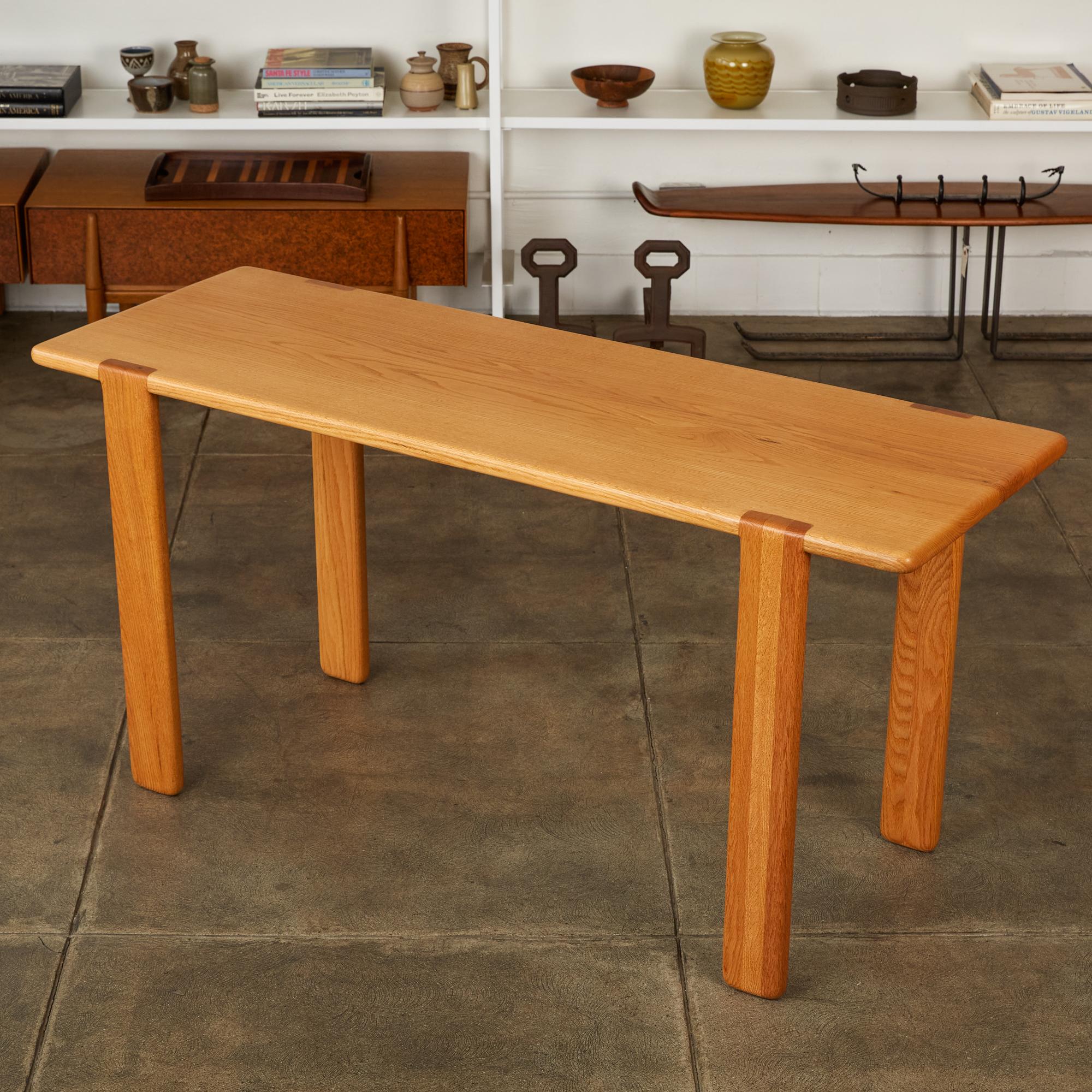 american oak console table