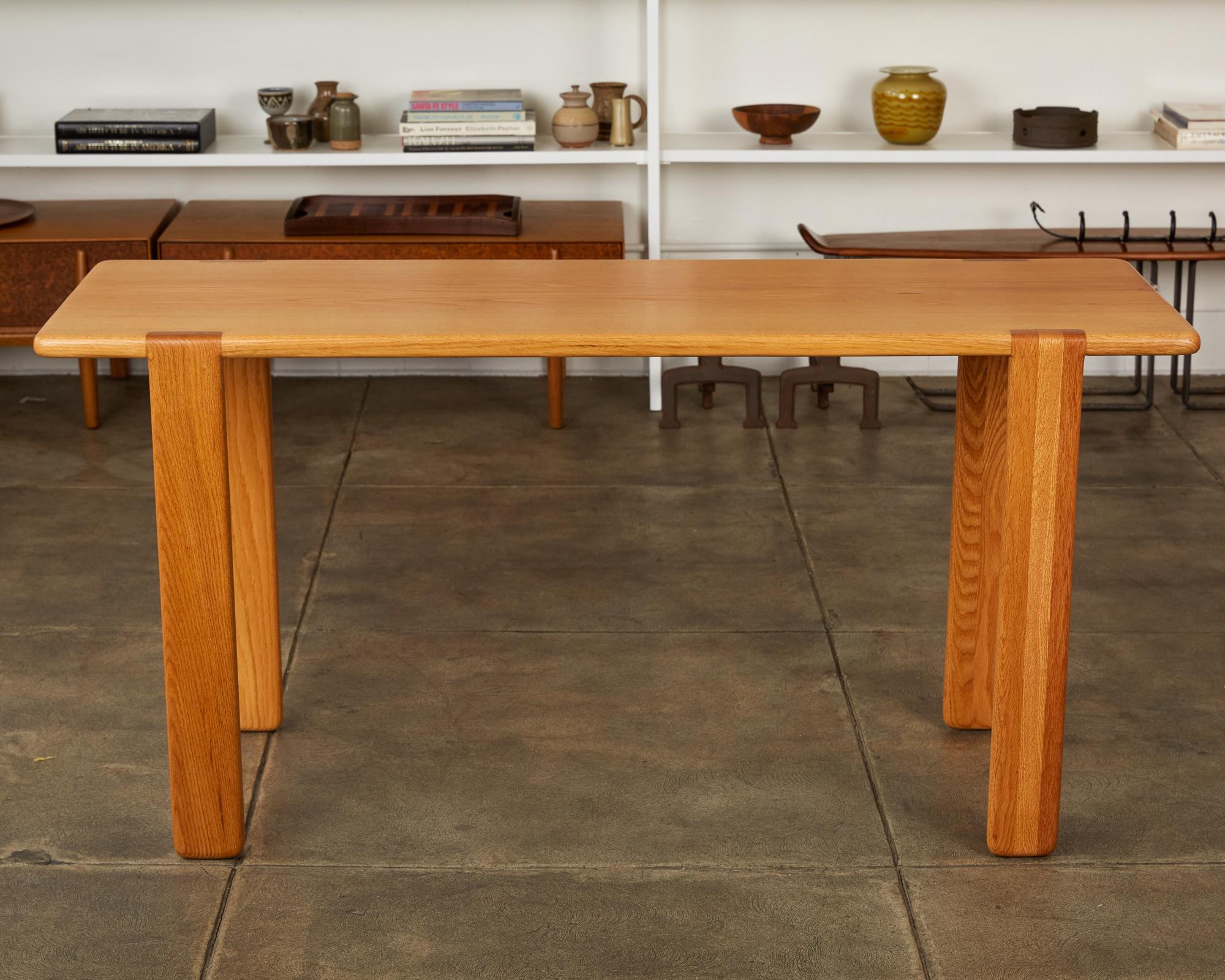 Studio Craft Console Table in American Oak In Excellent Condition In Los Angeles, CA