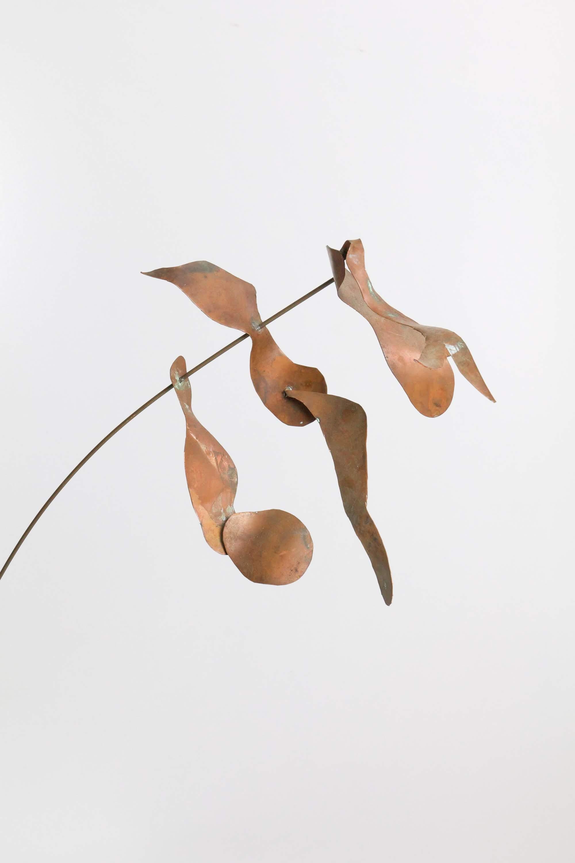 Studio Craft Copper and Steel Kinetic Sculpture In Fair Condition For Sale In Brooklyn, NY