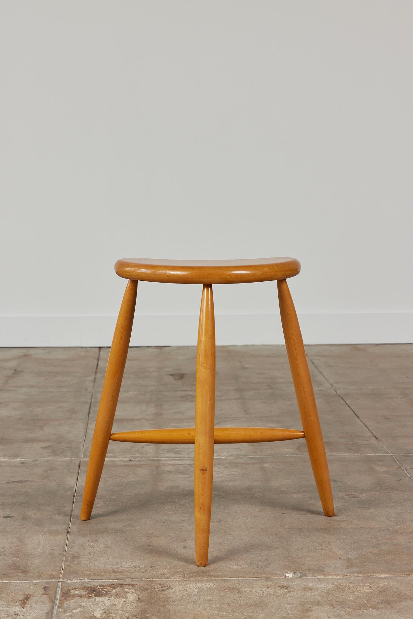 American Studio Craft Crescent Tripod Stool For Sale