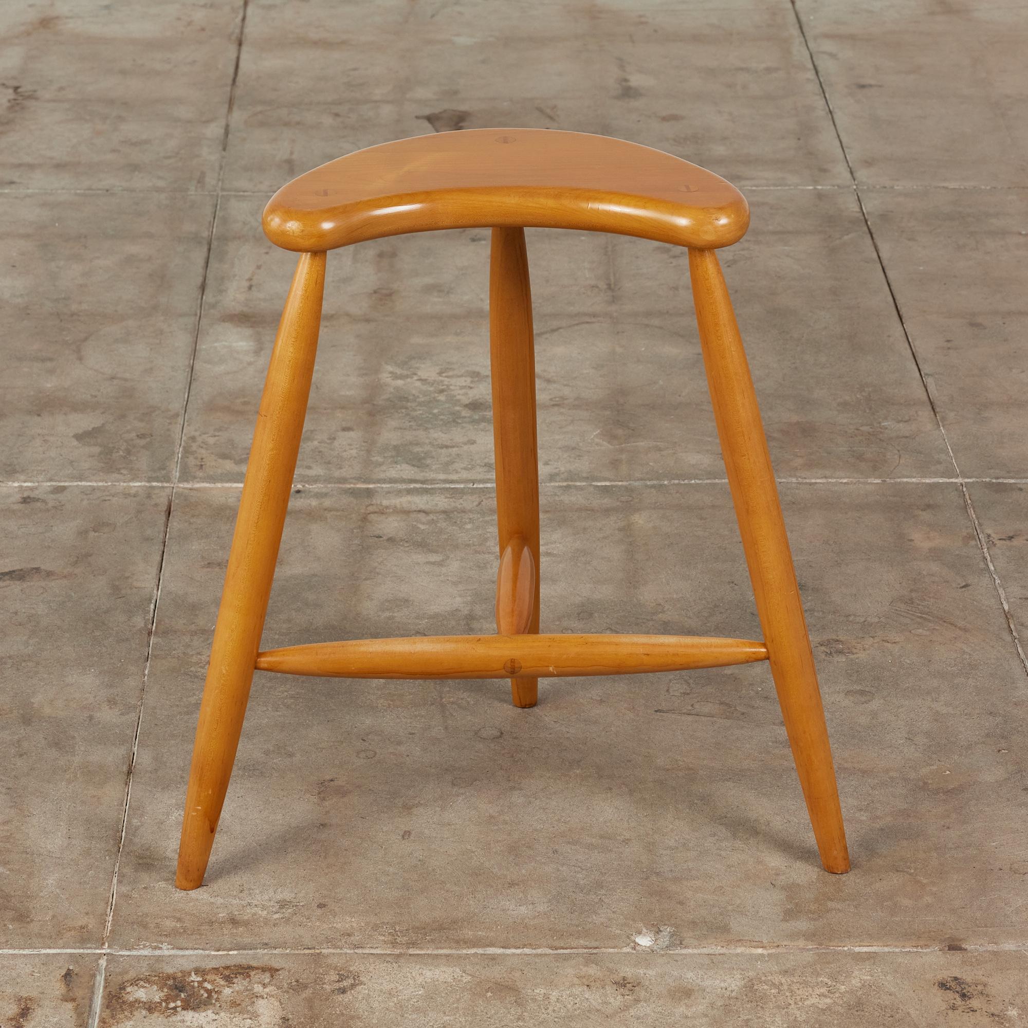 Maple Studio Craft Crescent Tripod Stool For Sale