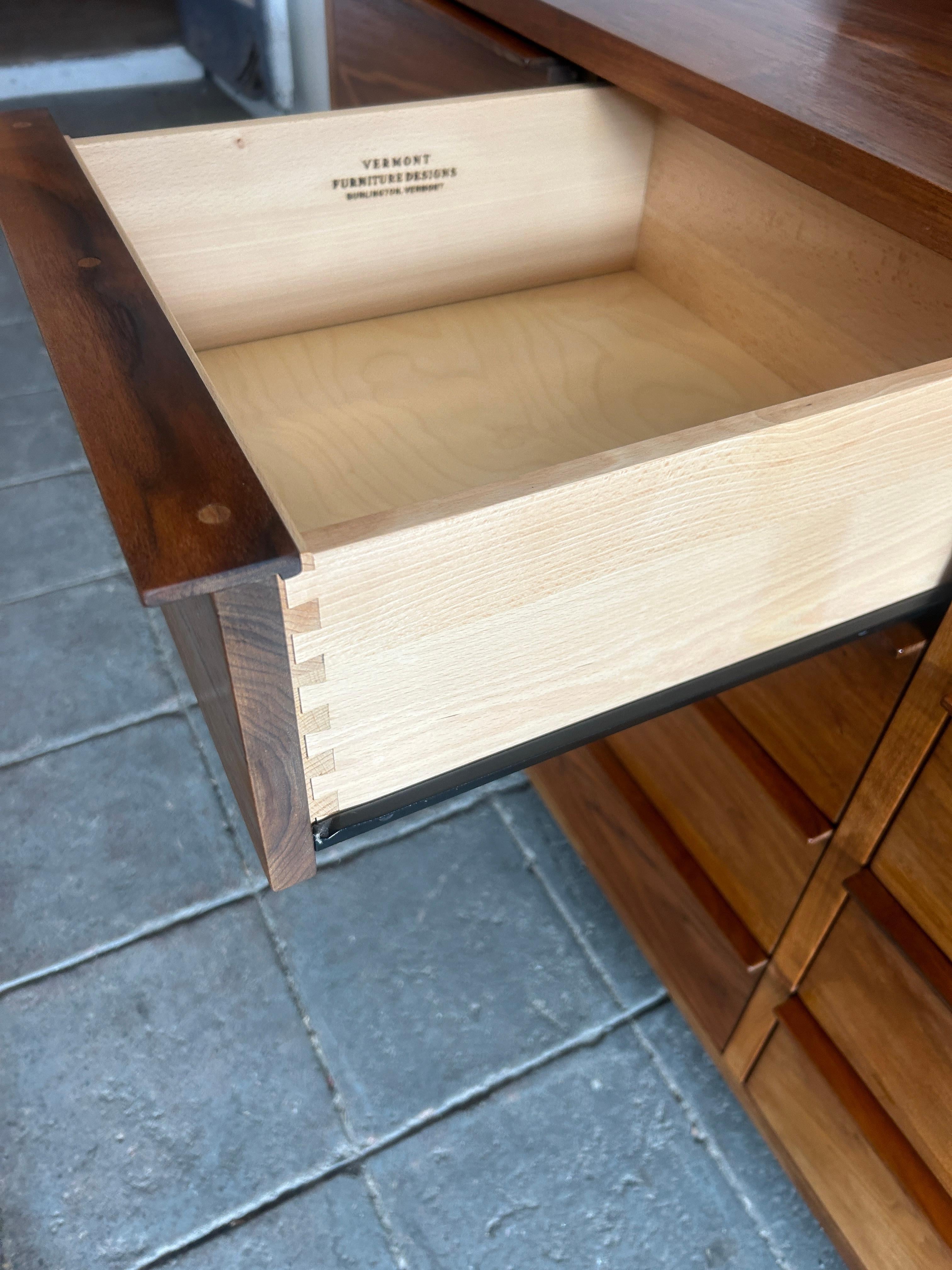 Contemporary Studio craft Custom made Solid Walnut 10 drawer dresser style of Nakashima 
