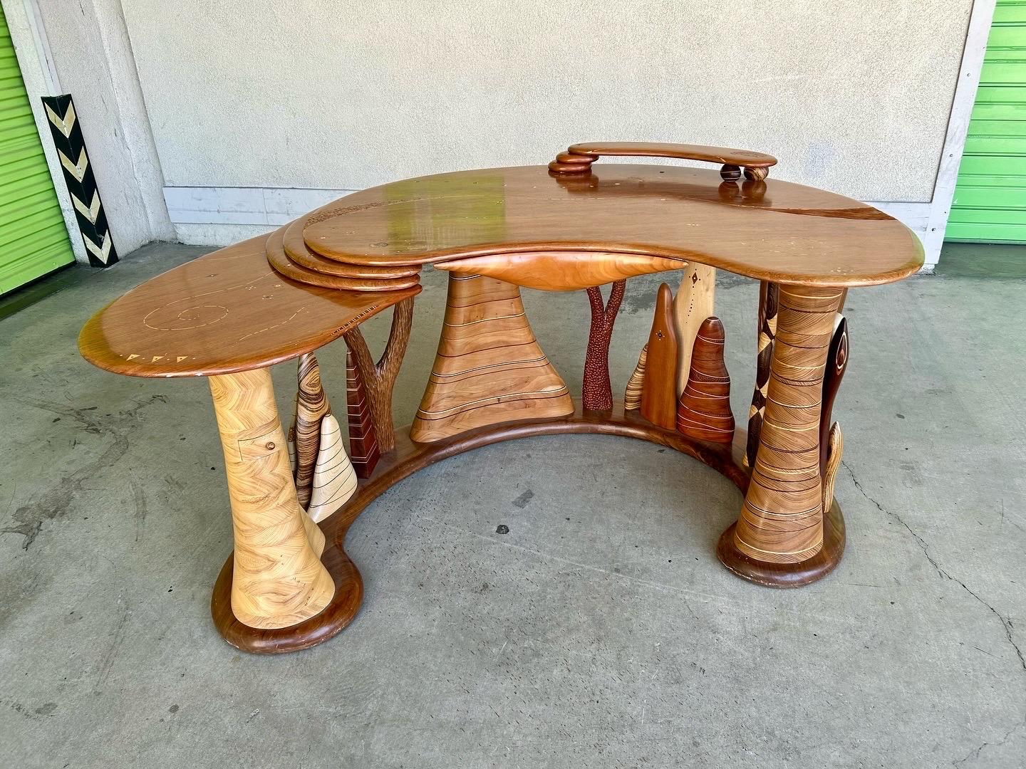 Hand-Carved Studio Craft Desk with Return + Chair Steven Spiro