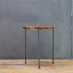 Studio Craft Iron and Woven Leather Stool by Lila Swift and Donald Monell