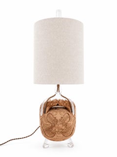 Studio Craft Japanese-Carved Table Lamp, California, 1960s