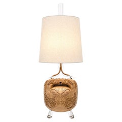 Studio Craft Japanese-Carved Table Lamp, California, 1960s