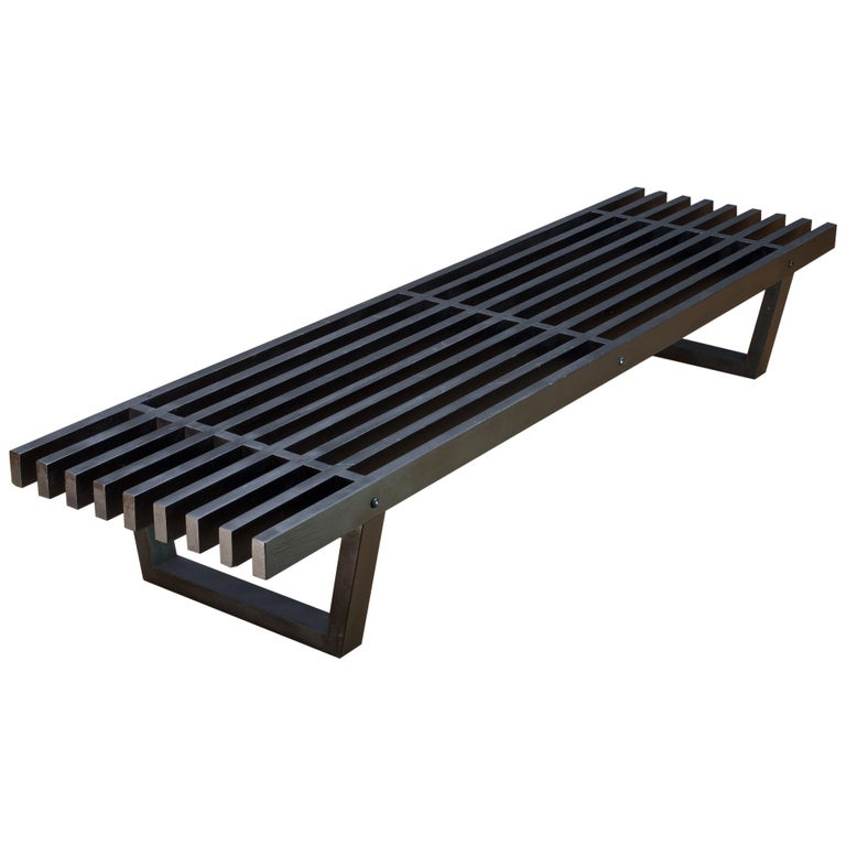 Studio Craft Low Black Slat Bench Coffee Table/Window Platform Plant