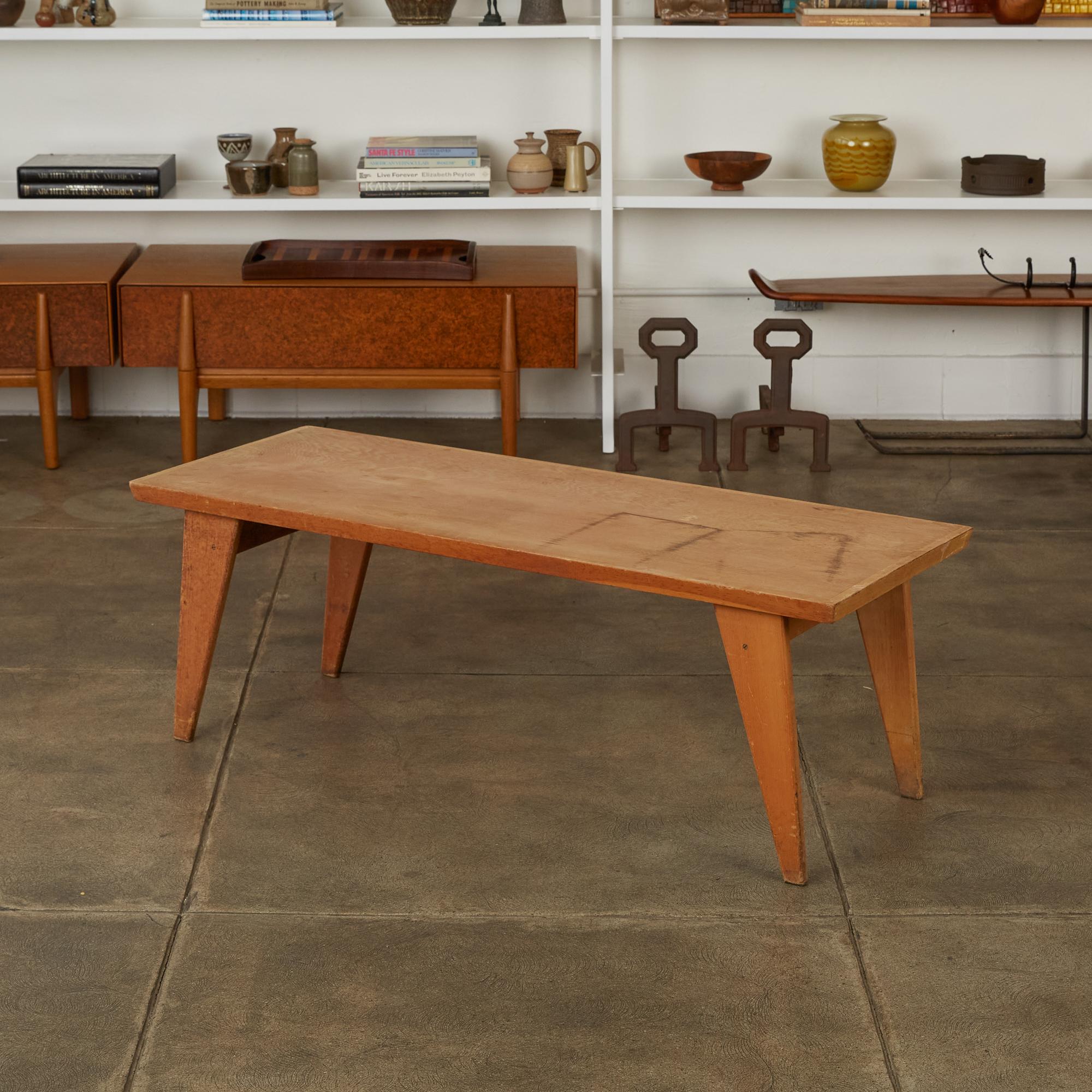 20th Century Studio Craft Patinated Wood Coffee Table