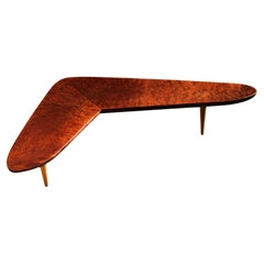 Studio Craft Redwood Burl Boomerang Coffee Table, 1950s