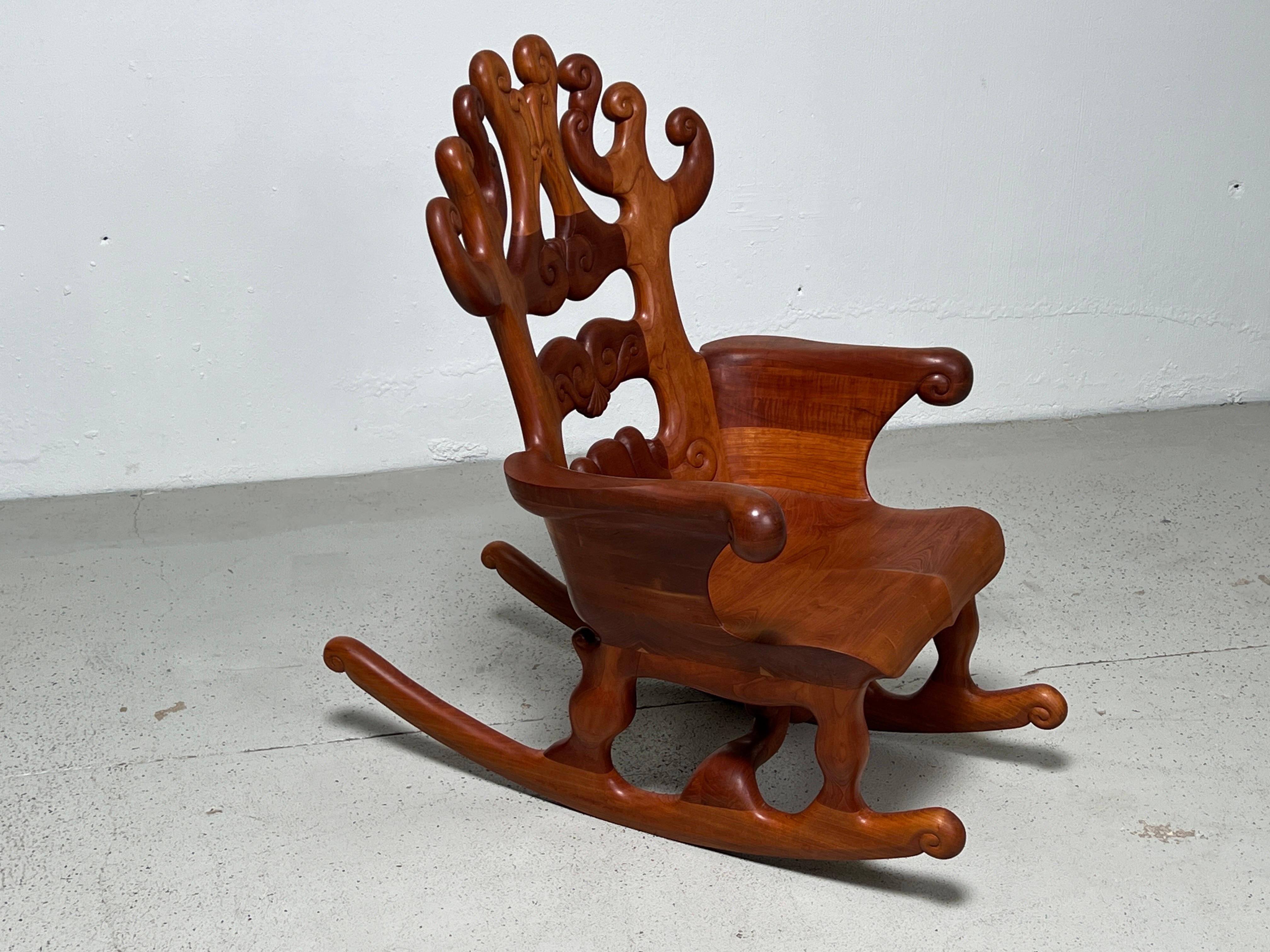 Organic Modern Studio Craft Rocking Chair by John Bauer For Sale