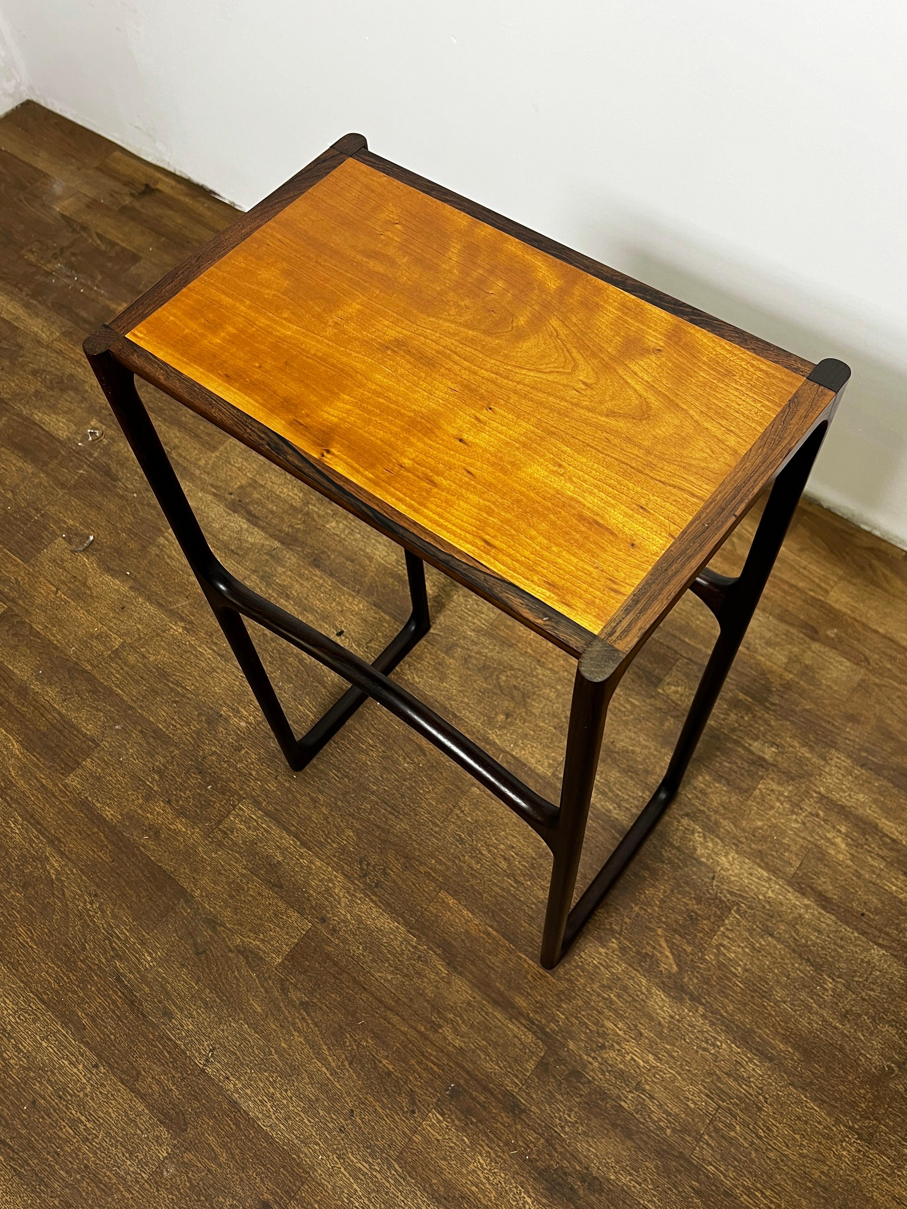 Studio Craft Rosewood and Cherry Table by John Bickel, d. 1985 In Good Condition In Peabody, MA