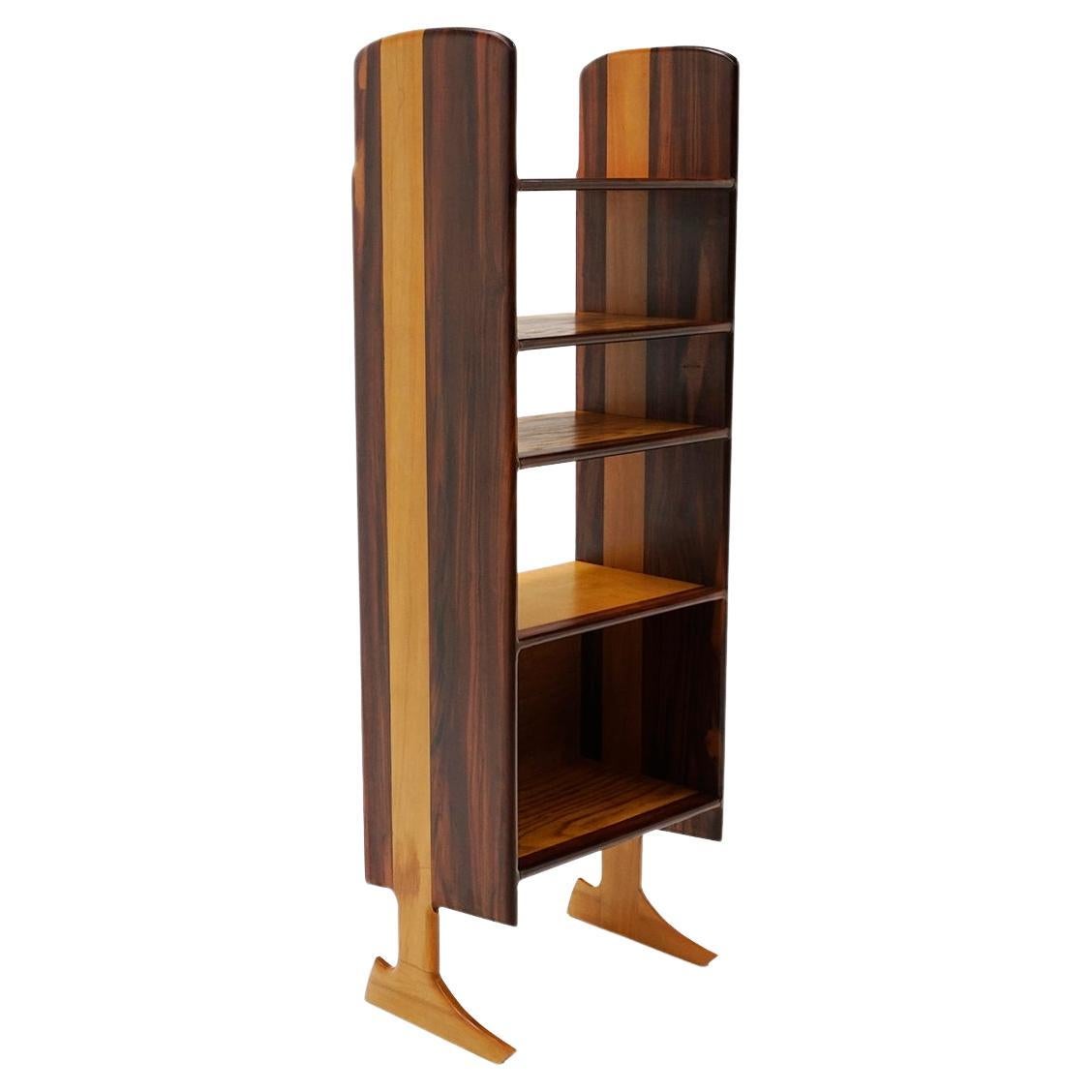 Studio Craft Rosewood Bookcase, Four Shelves and Open Storage, Unique One off For Sale