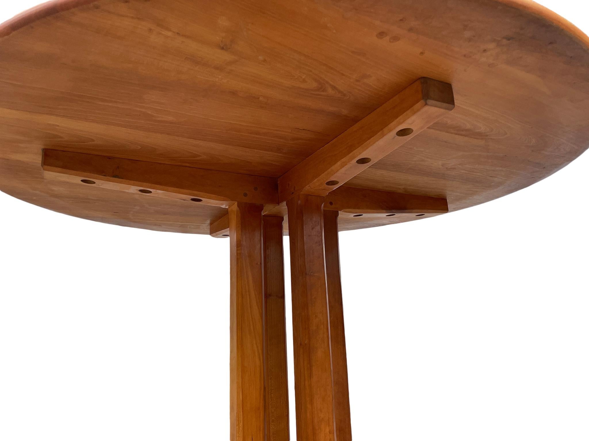 Studio Craft Round Solid Cherry Dining table by Charles Shackleton Vermont 1