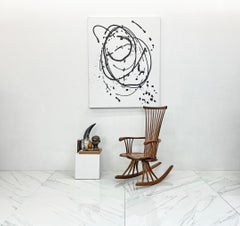 Studio Craft Sculpted Walnut Rocking Chair By Jeffrey Greene