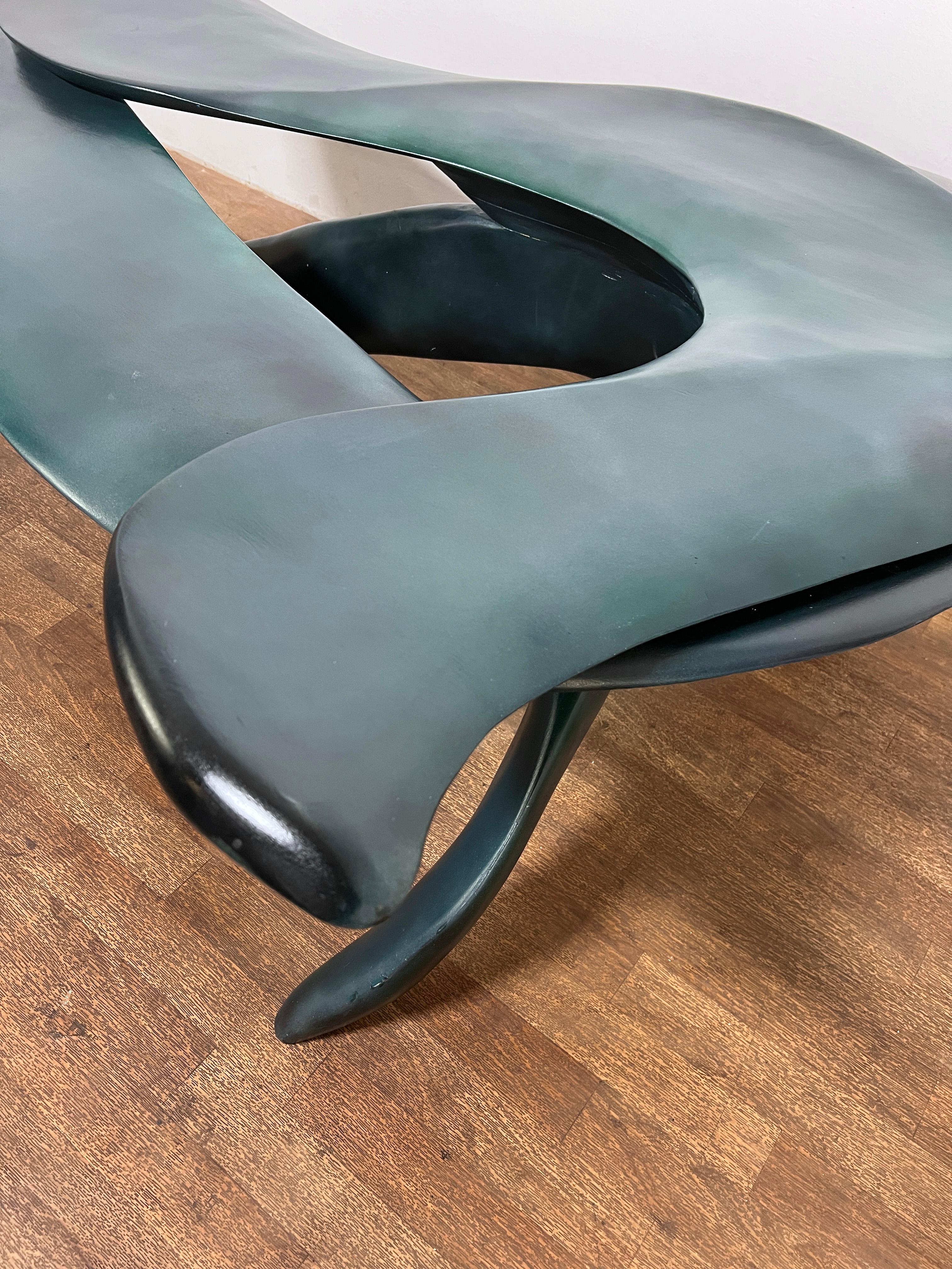 Studio Craft Sculptural and Organic Coffee Table Signed Walsh, Dated 1989 For Sale 2