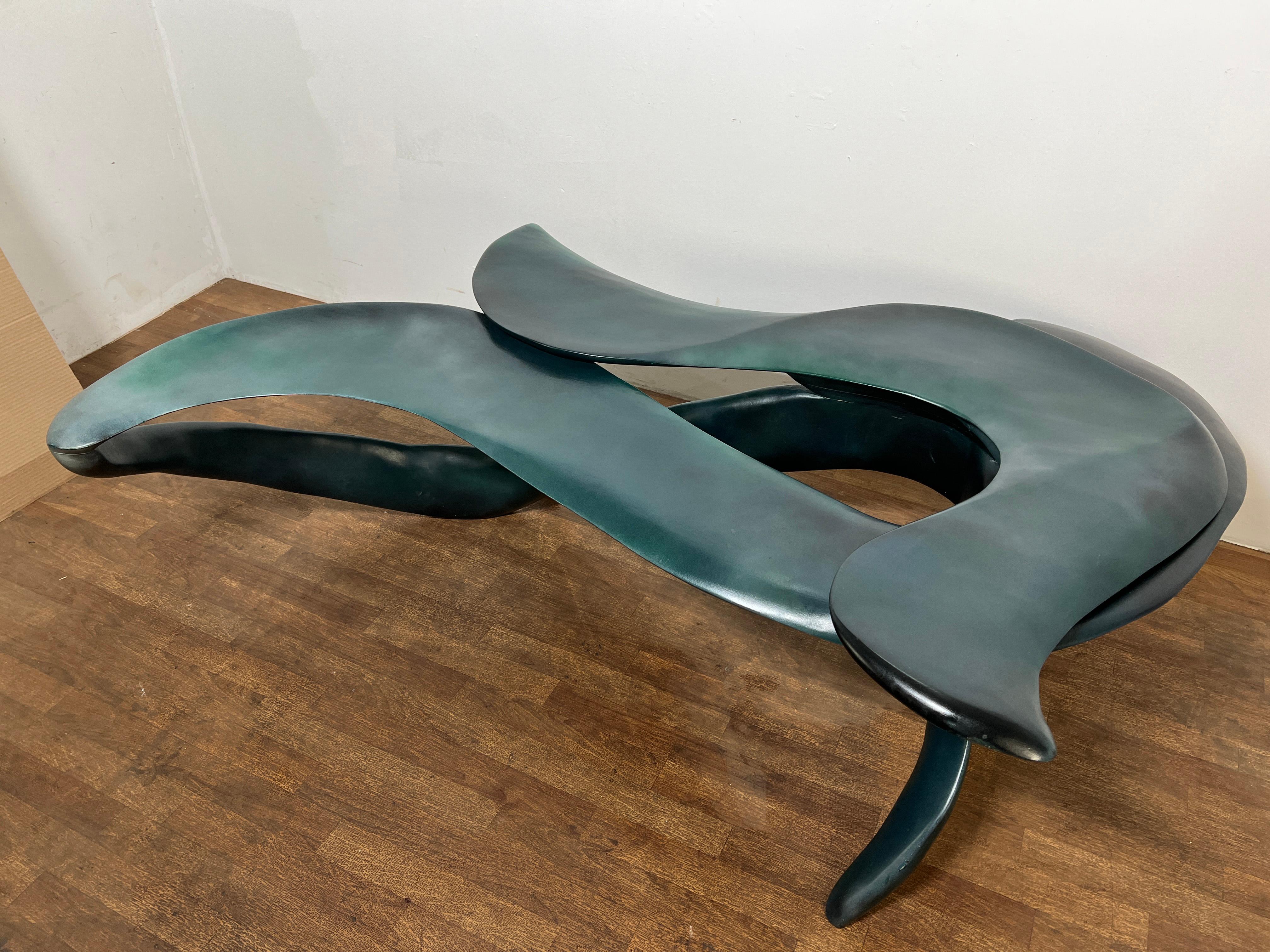 Lacquered Studio Craft Sculptural and Organic Coffee Table Signed Walsh, Dated 1989 For Sale