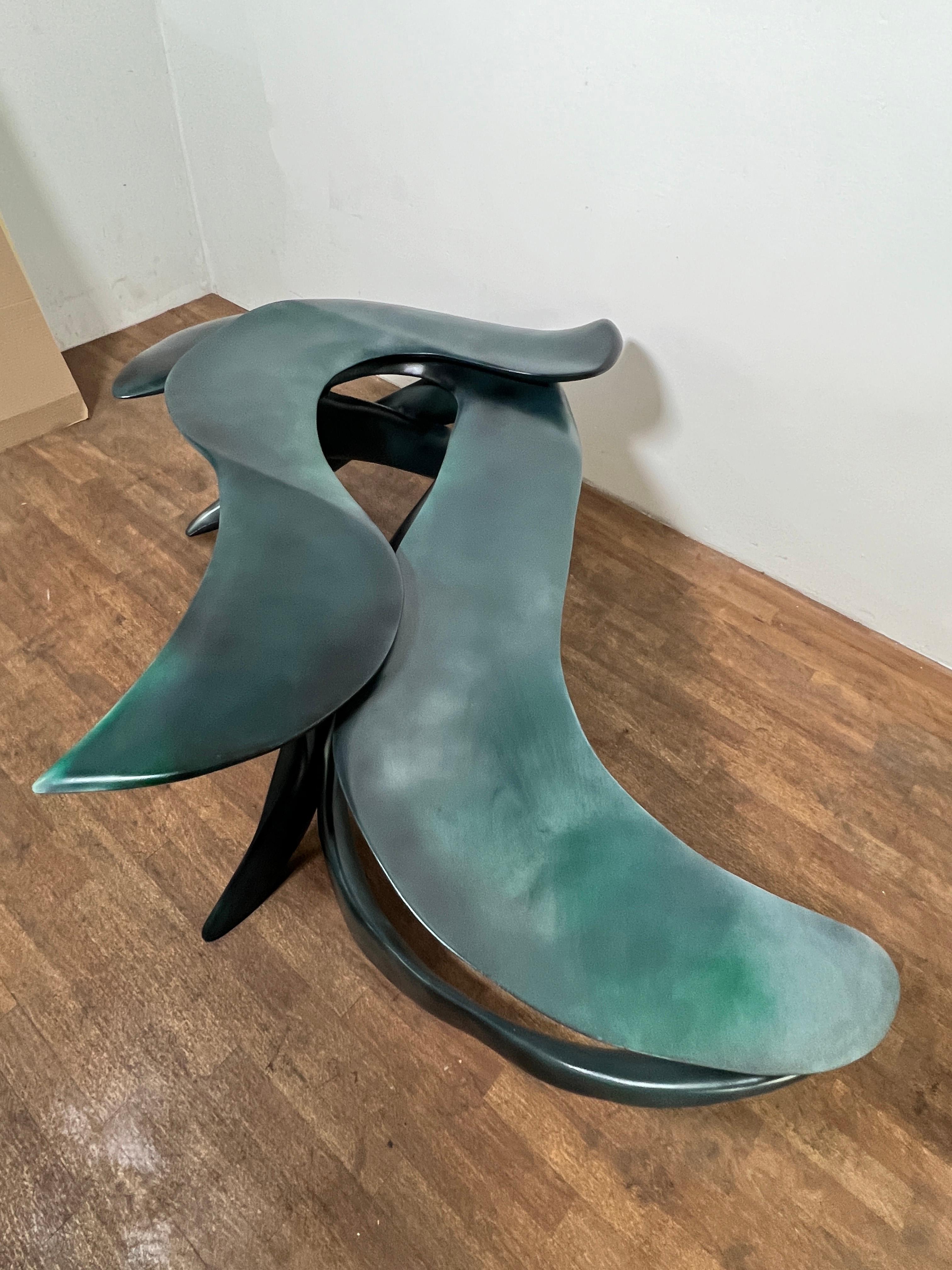 Late 20th Century Studio Craft Sculptural and Organic Coffee Table Signed Walsh, Dated 1989 For Sale