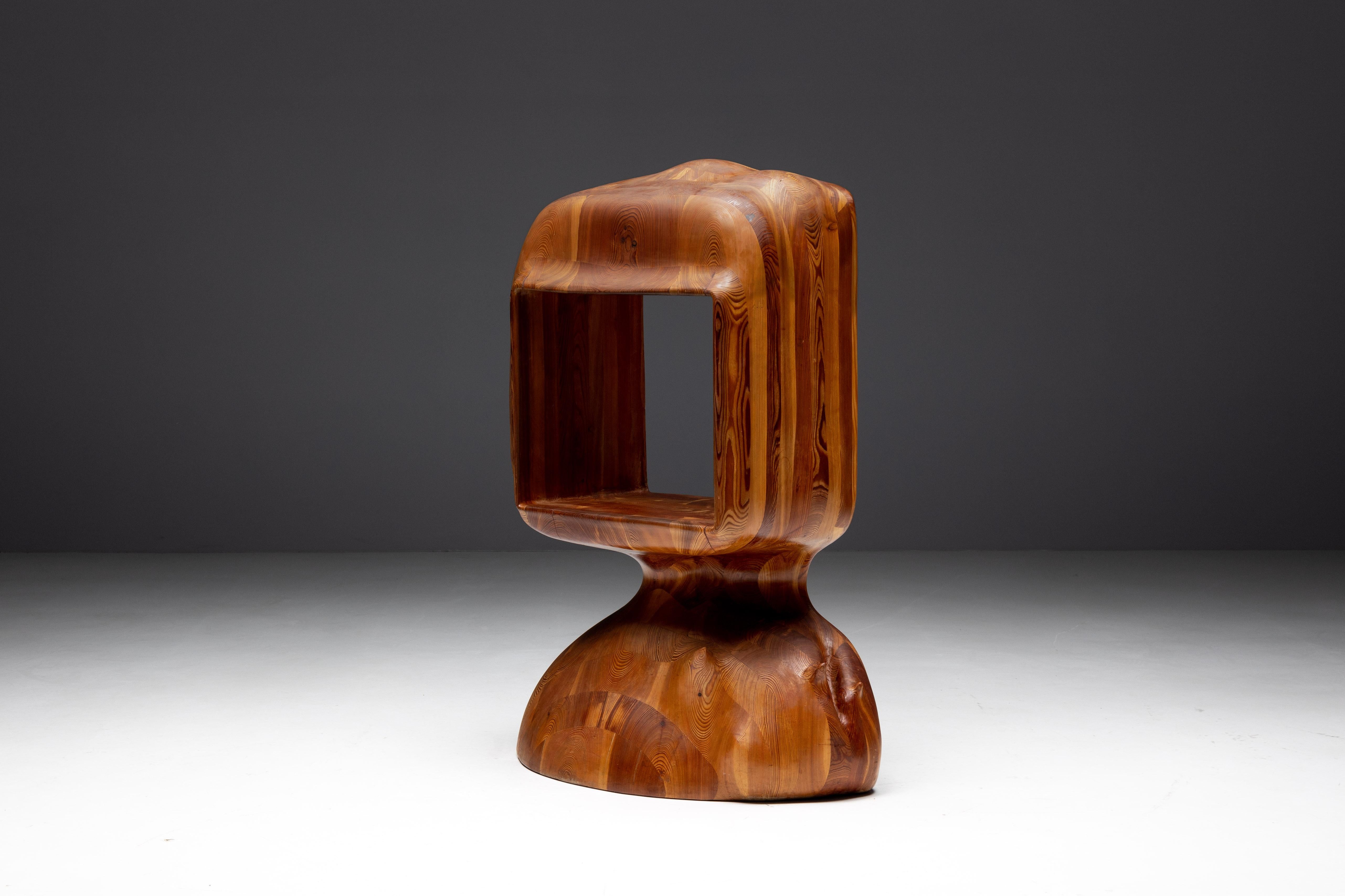 Pine Studio Craft Sculptural Cabinet, United States, 1970s For Sale