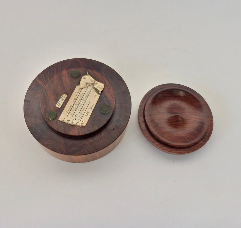 Studio Craft Turned Rosewood Box with Enamel Lid For Sale at 1stDibs ...