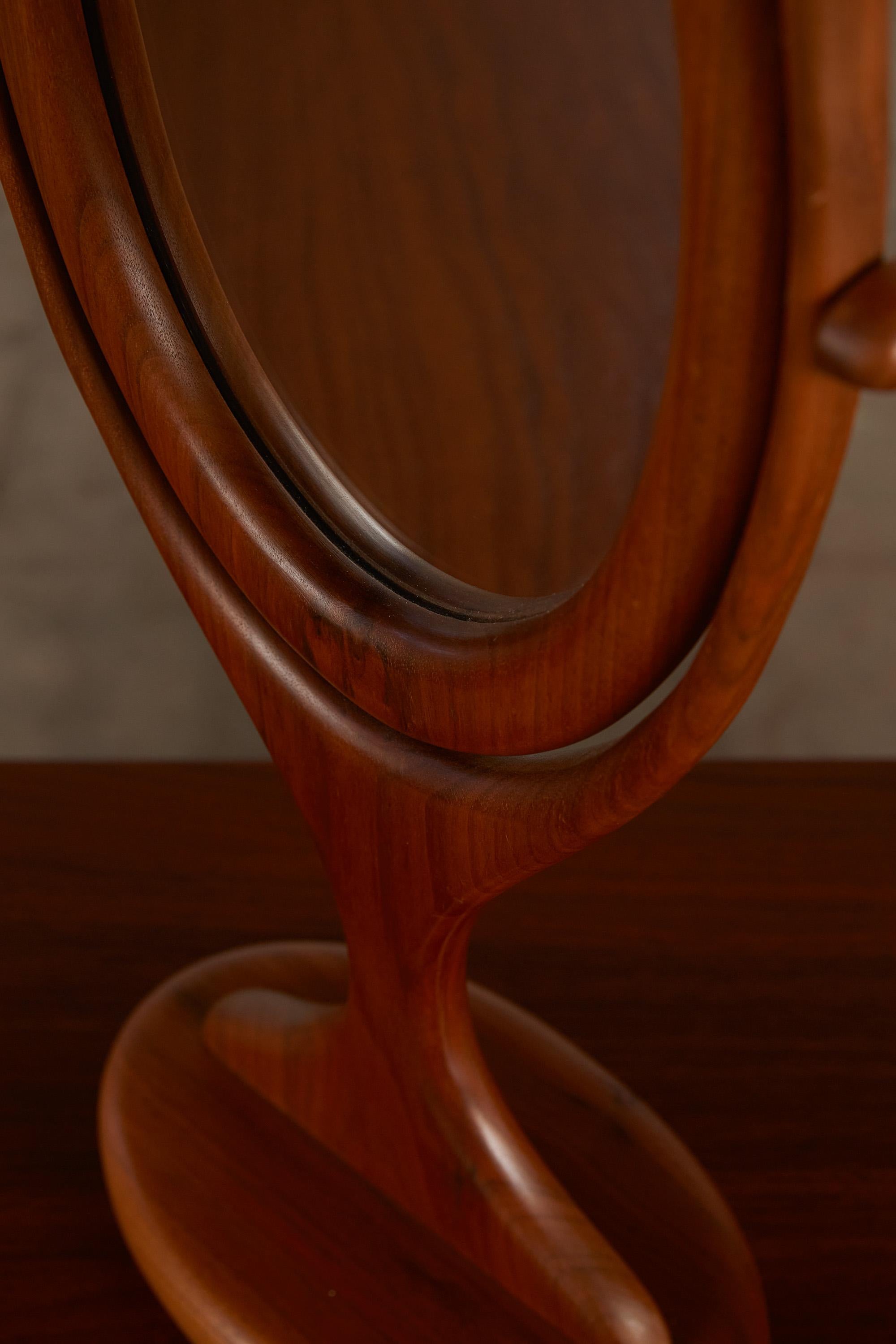 Wood Studio Craft Walnut Free Standing Vanity Mirror