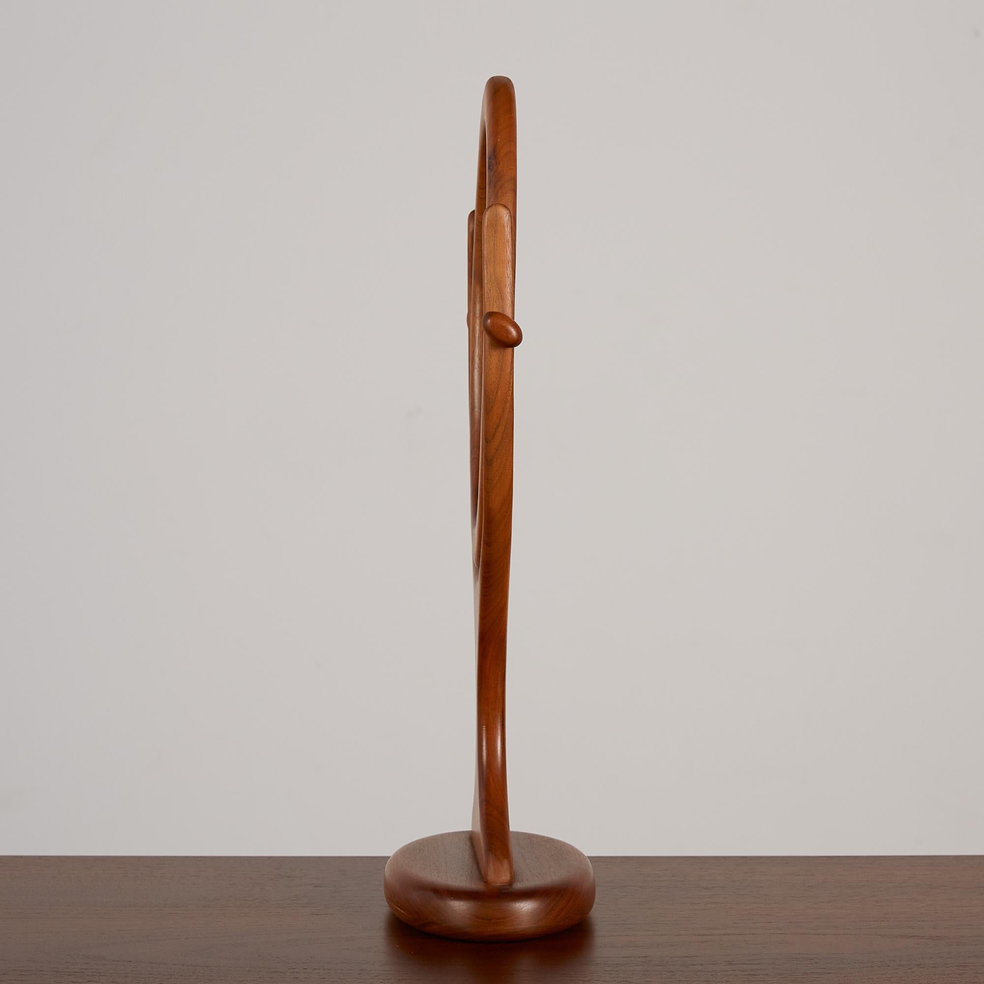 Mid-Century Modern Studio Craft Walnut Free Standing Vanity Mirror For Sale