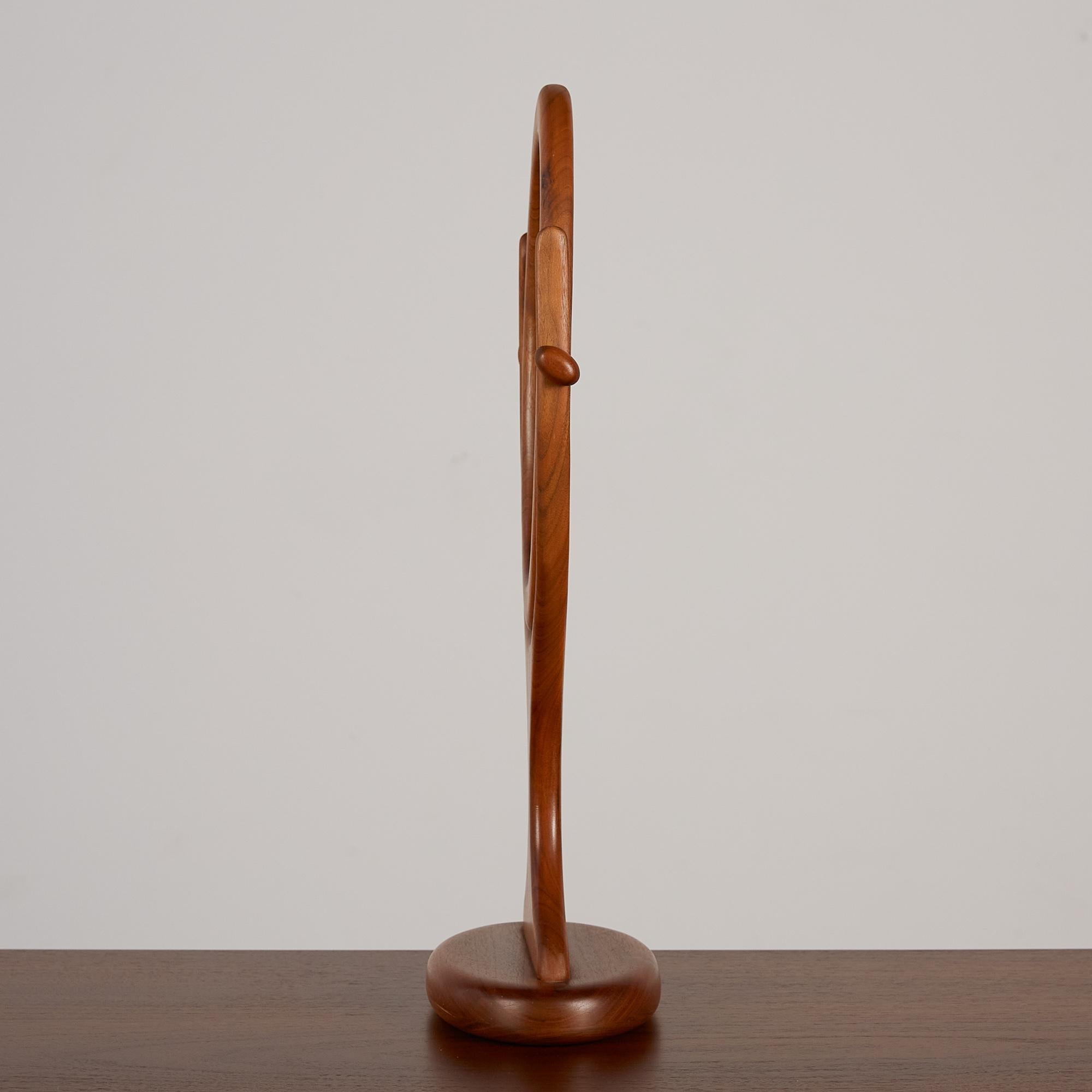 Mid-Century Modern Studio Craft Walnut Free Standing Vanity Mirror