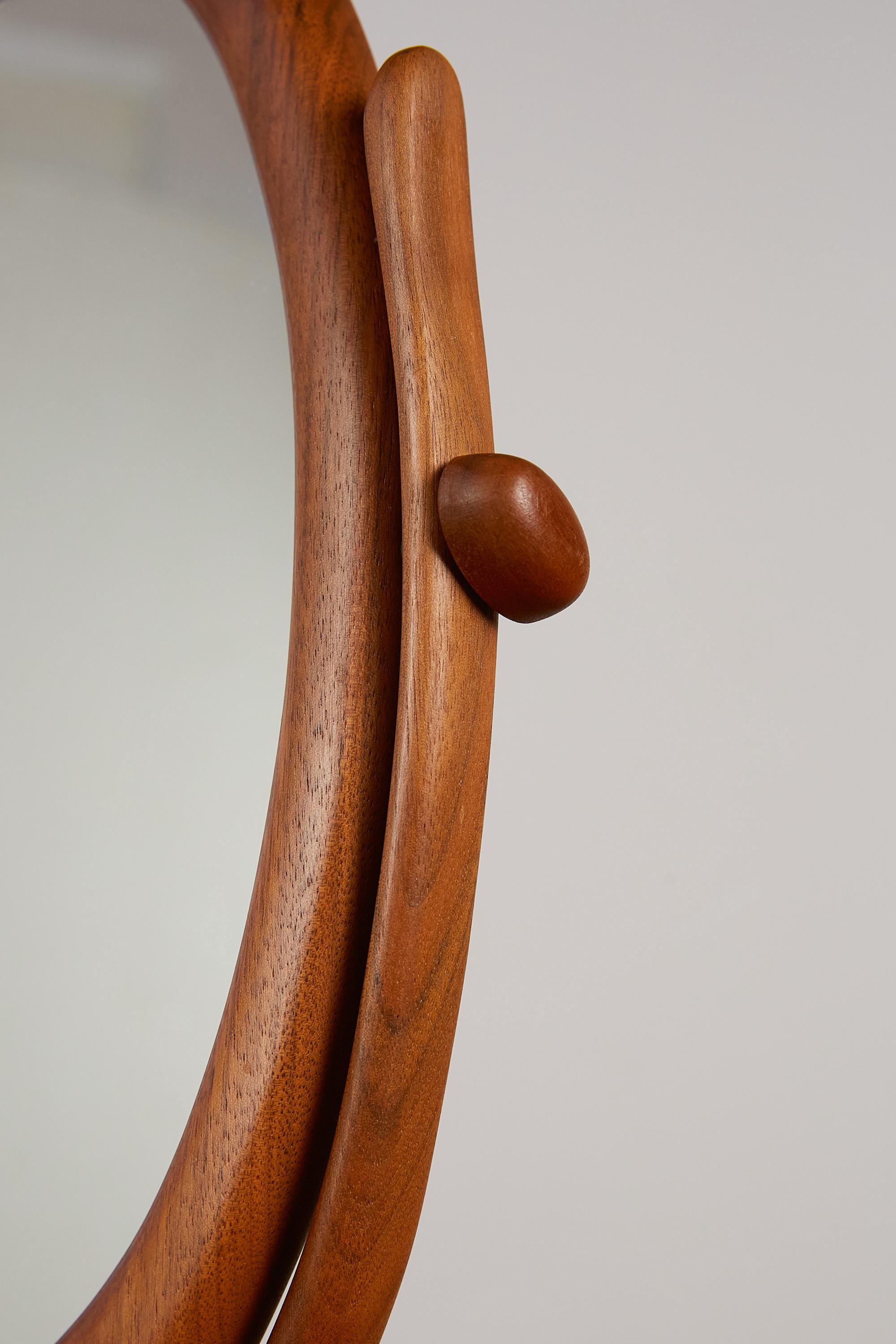 20th Century Studio Craft Walnut Free Standing Vanity Mirror