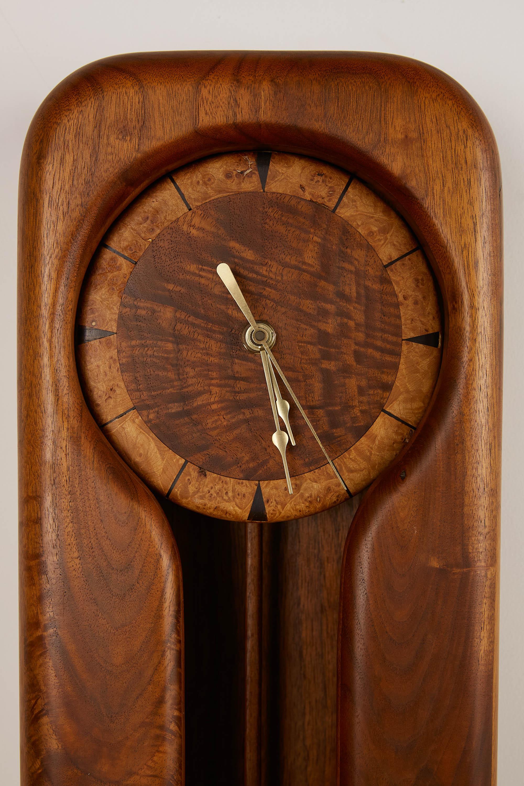Oiled Studio Craft Walnut Wall Mounted Pendulum Clock