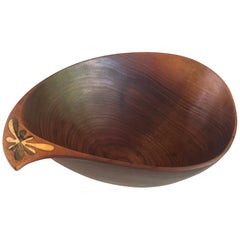 Bol en bois « Studio Craft » avec motif incrusté, George Fedoroff