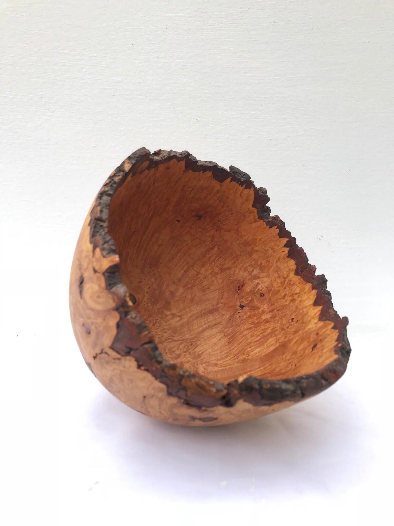 Organic Modern Studio Crafted Burl Wood Bowl by O.H. Booth For Sale