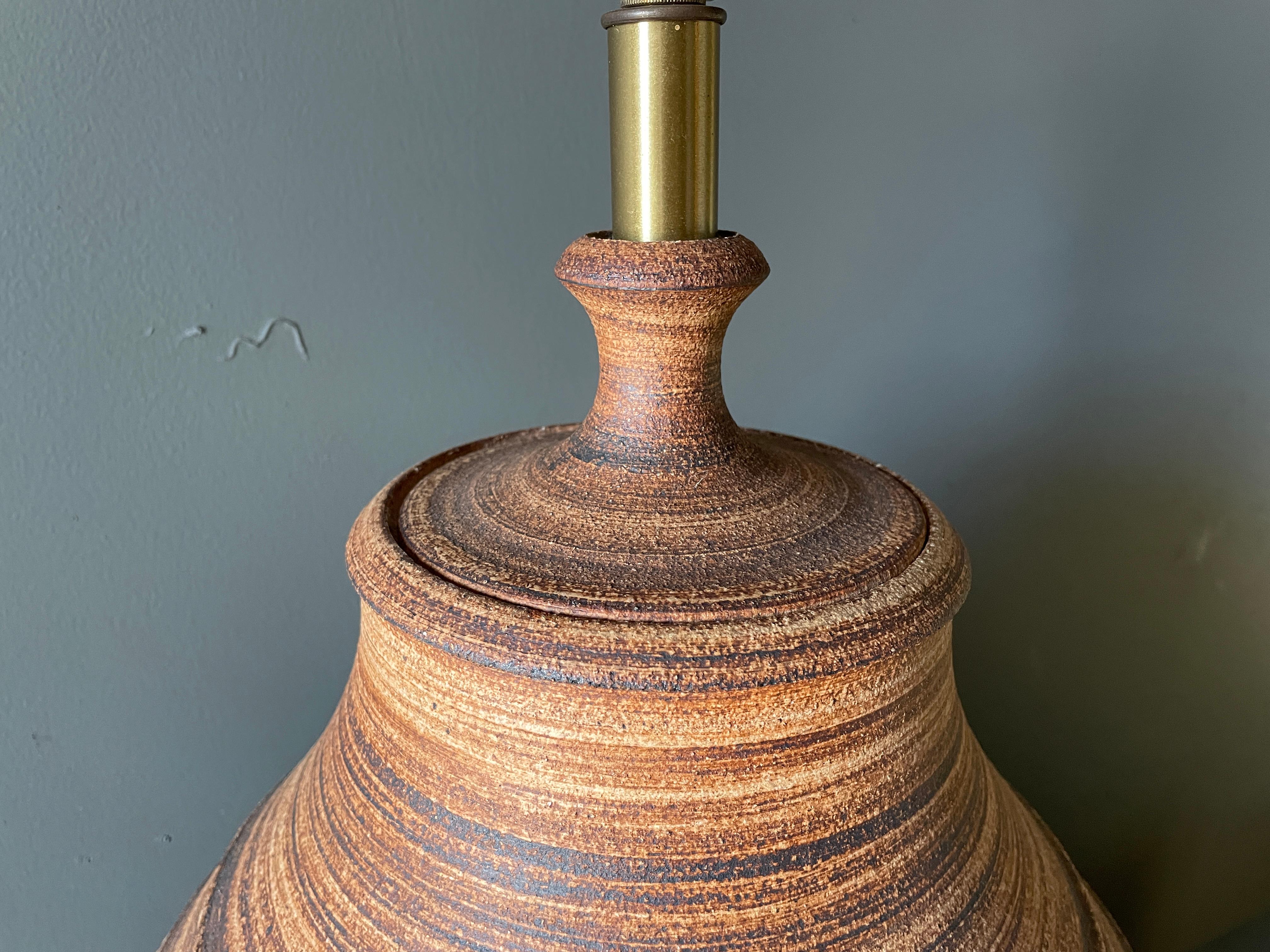 American Studio Crafted Ceramic Lamp by Bob Kenzie for Affiliated Craftsmen, circa 1960s