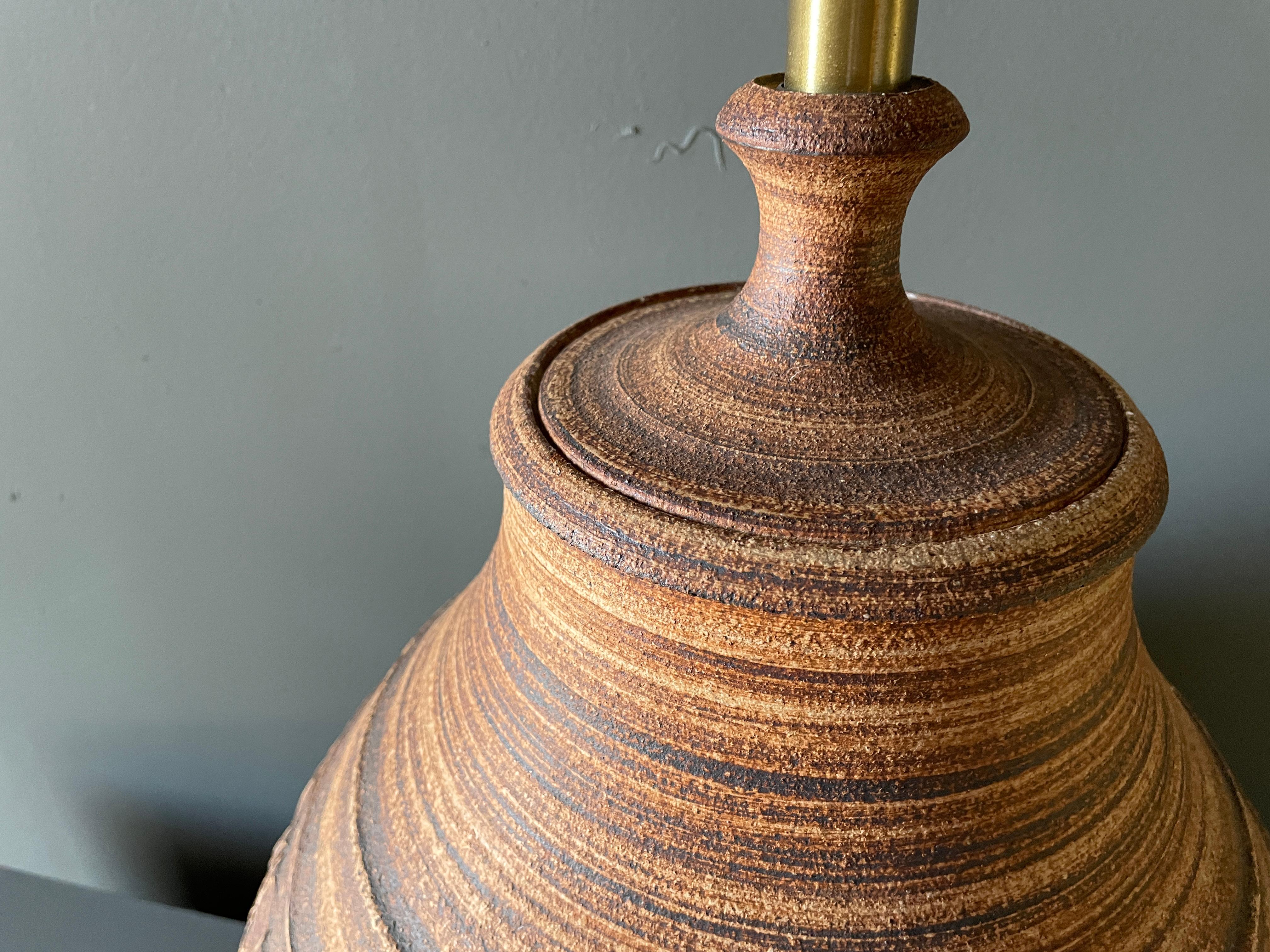 20th Century Studio Crafted Ceramic Lamp by Bob Kenzie for Affiliated Craftsmen, circa 1960s