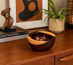 Studio Crafted Cocobolo Sculptural Bowl in the Style of Don Shoemaker, Signed