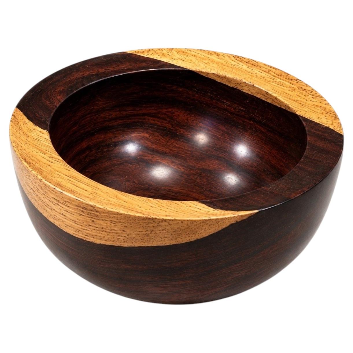 Studio Crafted Cocobolo Sculptural Bowl in the Style of Don Shoemaker, Signed For Sale