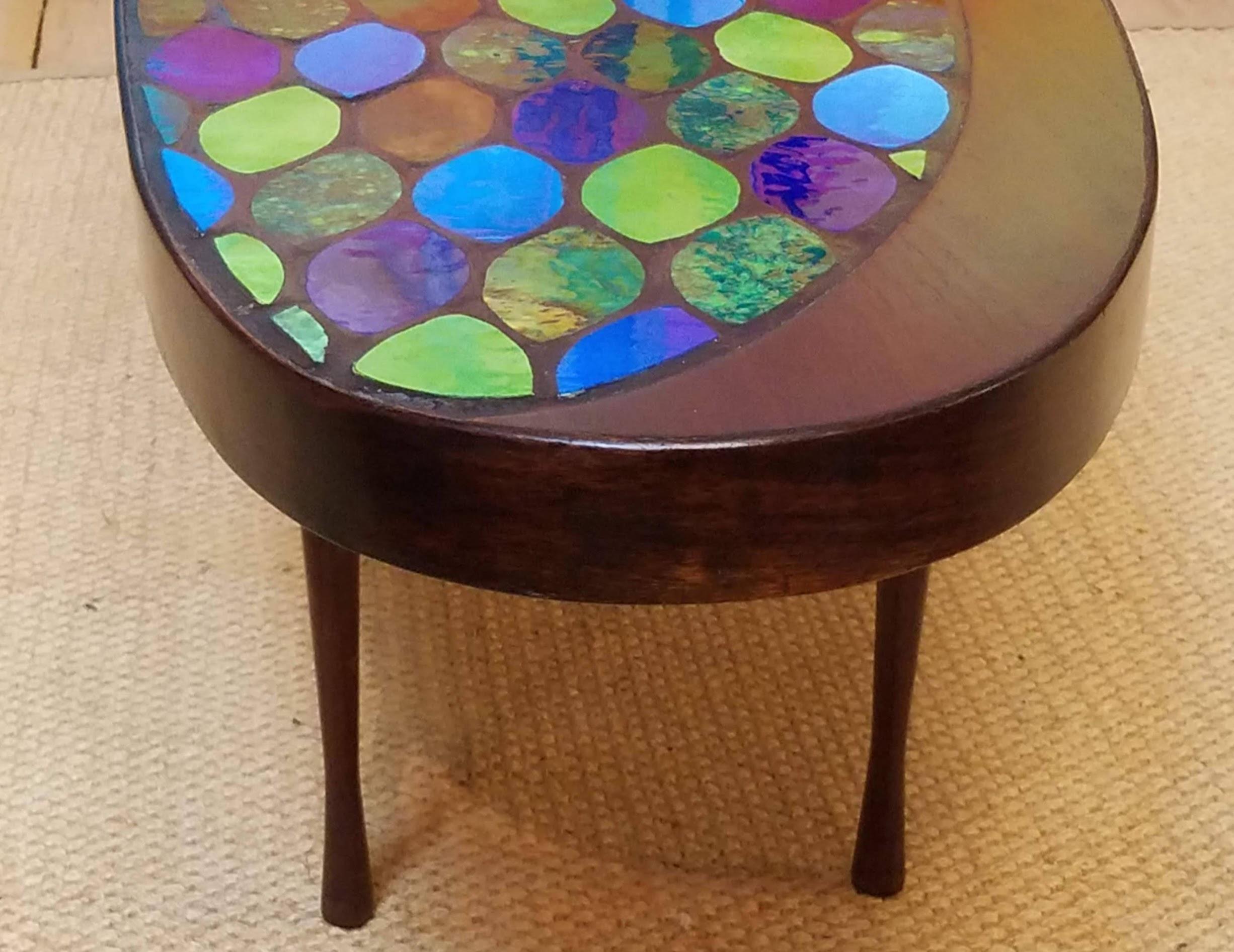 Ceramic Studio Crafted Georges Briard Style Coffee Table Possibly John Rothschild, 1960s